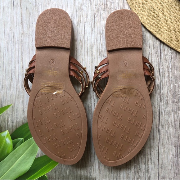 Tiara Cognac Studded Sandal - Picture 4 of 7